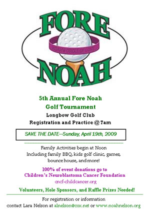 2009 4 Noah Golf Tournament to support Children's Neuroblastoma Cancer Foundation